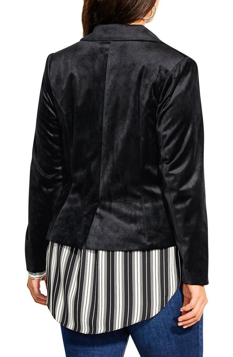 City Chic Glam Velvet Jacket, Alternate, color, 