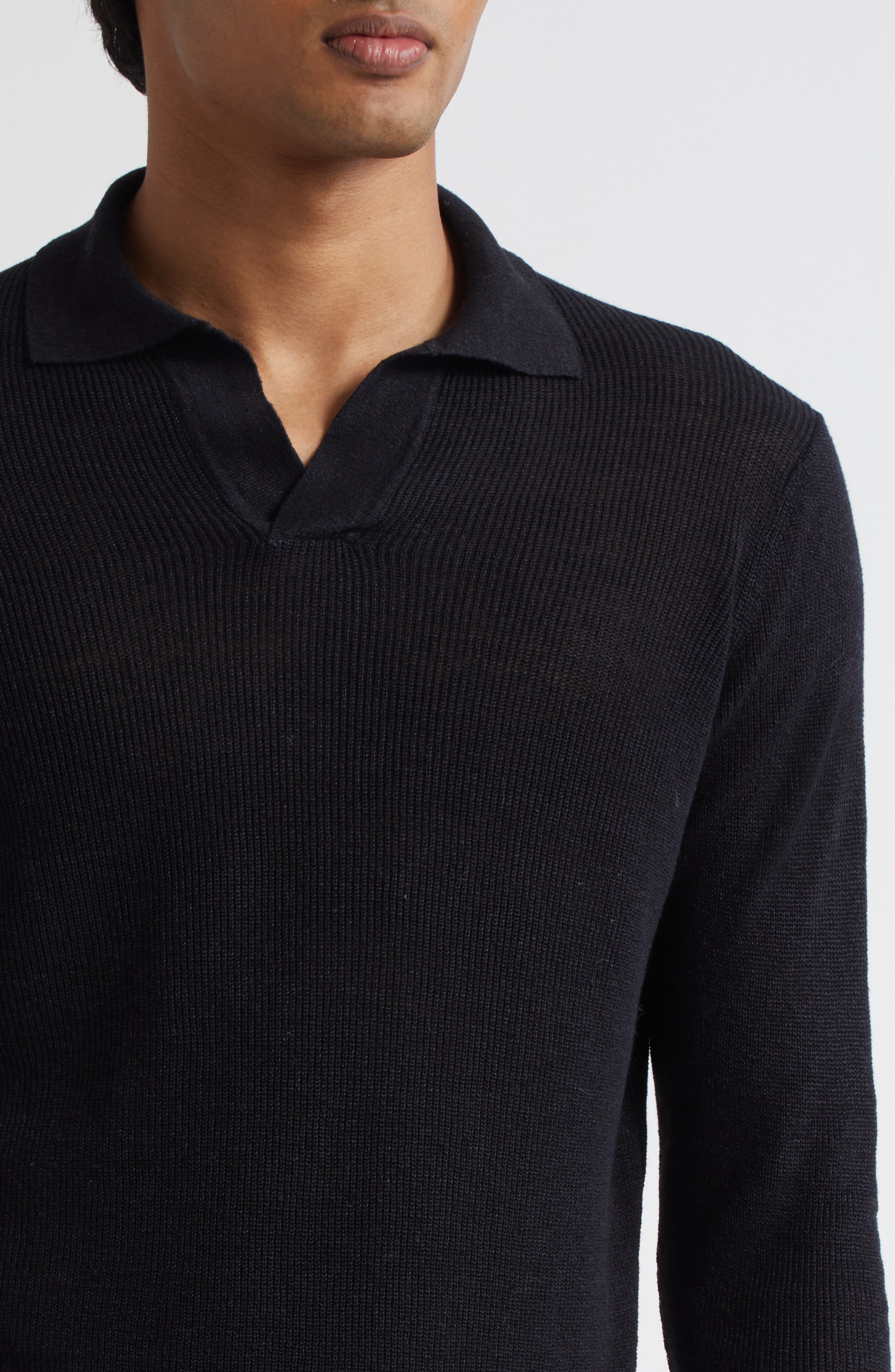 Skipper Long Sleeve Linen & Cotton Polo (Men) | Nordstrom