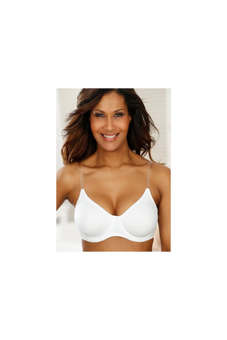 Clear Strap Underwire T-Shirt Bra, Alternate, color, White