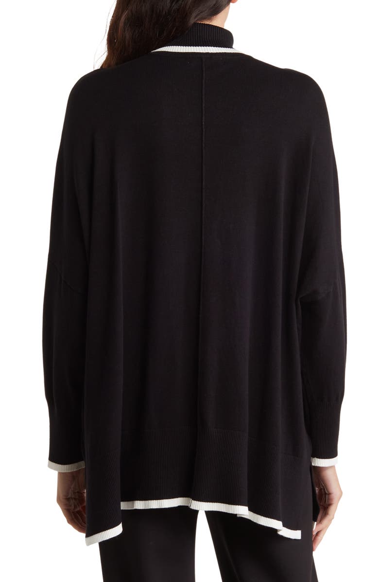 Adrianna Papell Tipped Turtleneck Sweater, Alternate, color,
