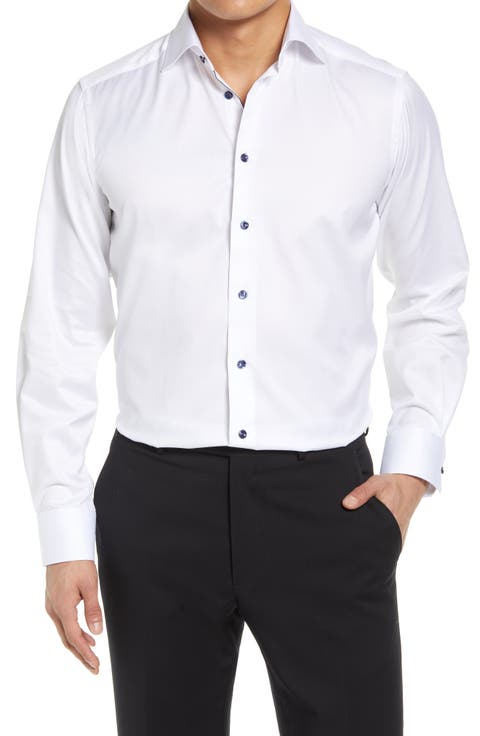 Signature Contemporary Fit Cotton Twill Dress Shirt (Regular & Big)
