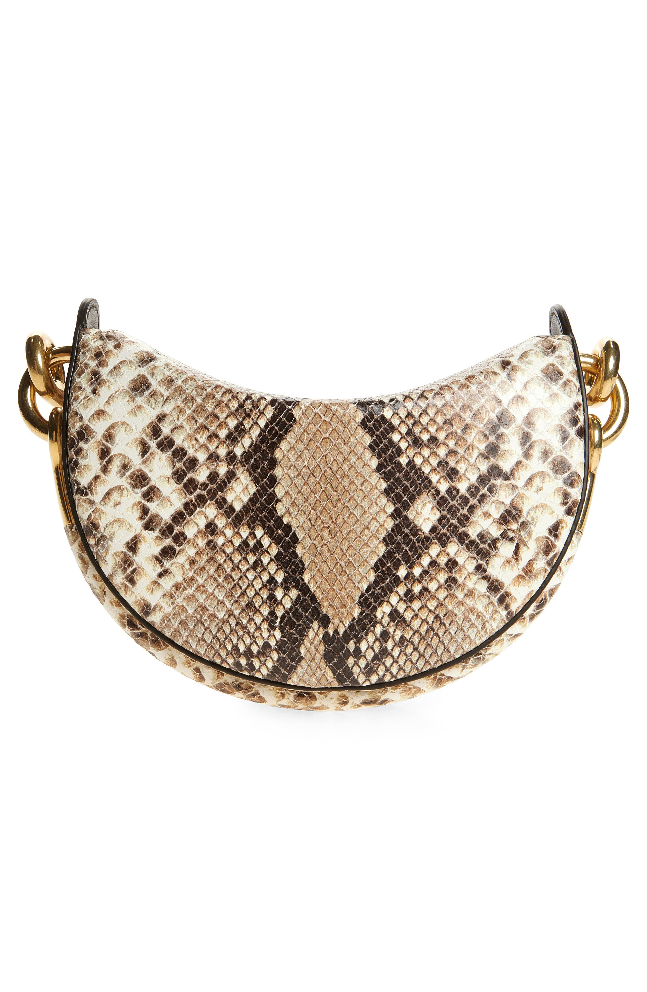 Burberry Bridle Snake Embossed Leather Clutch, Alternate, color, Natural/ Dark Brown