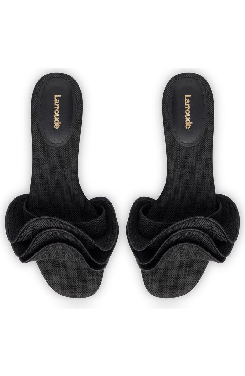 Larroudé Ivy Ruffle Raffia Slide Sandal, Alternate, color,