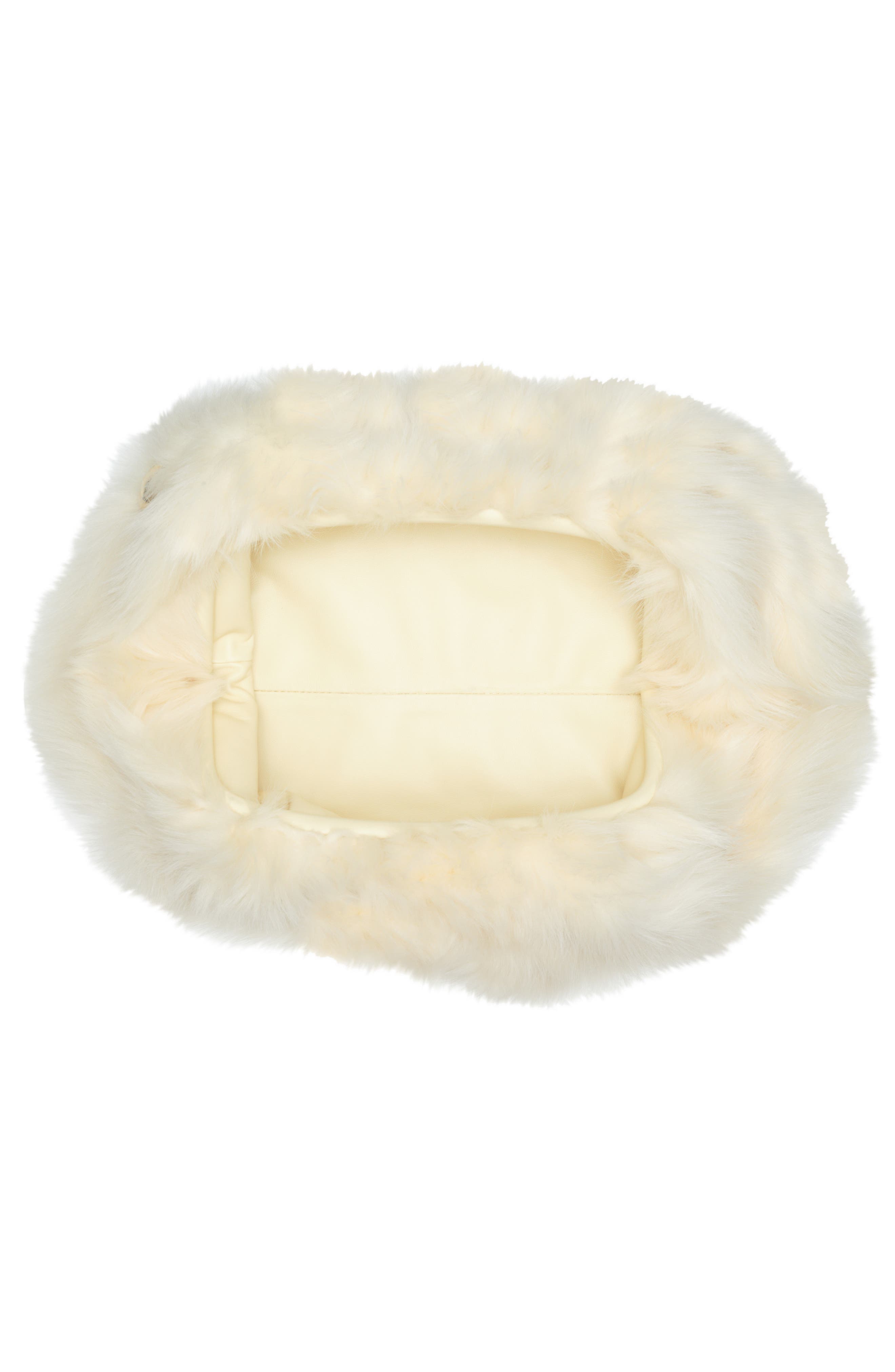 Bottega Veneta The Pouch Stud Embellished Genuine Shearling Clutch, Alternate, color, 