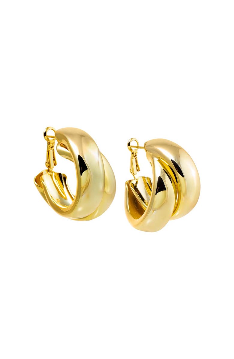 BY ADINA EDEN Solid Double Wide Intertwined Hoop Earring, Main, color, 