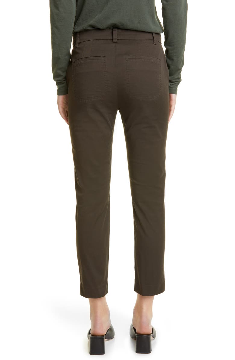 Vince Crop Stretch Cotton Chinos, Alternate, color, Deep Laurel