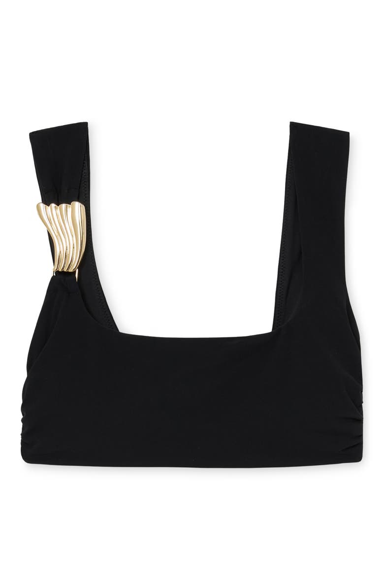 Alba One-Shoulder Bikini Top, Alternate, color, BLACK