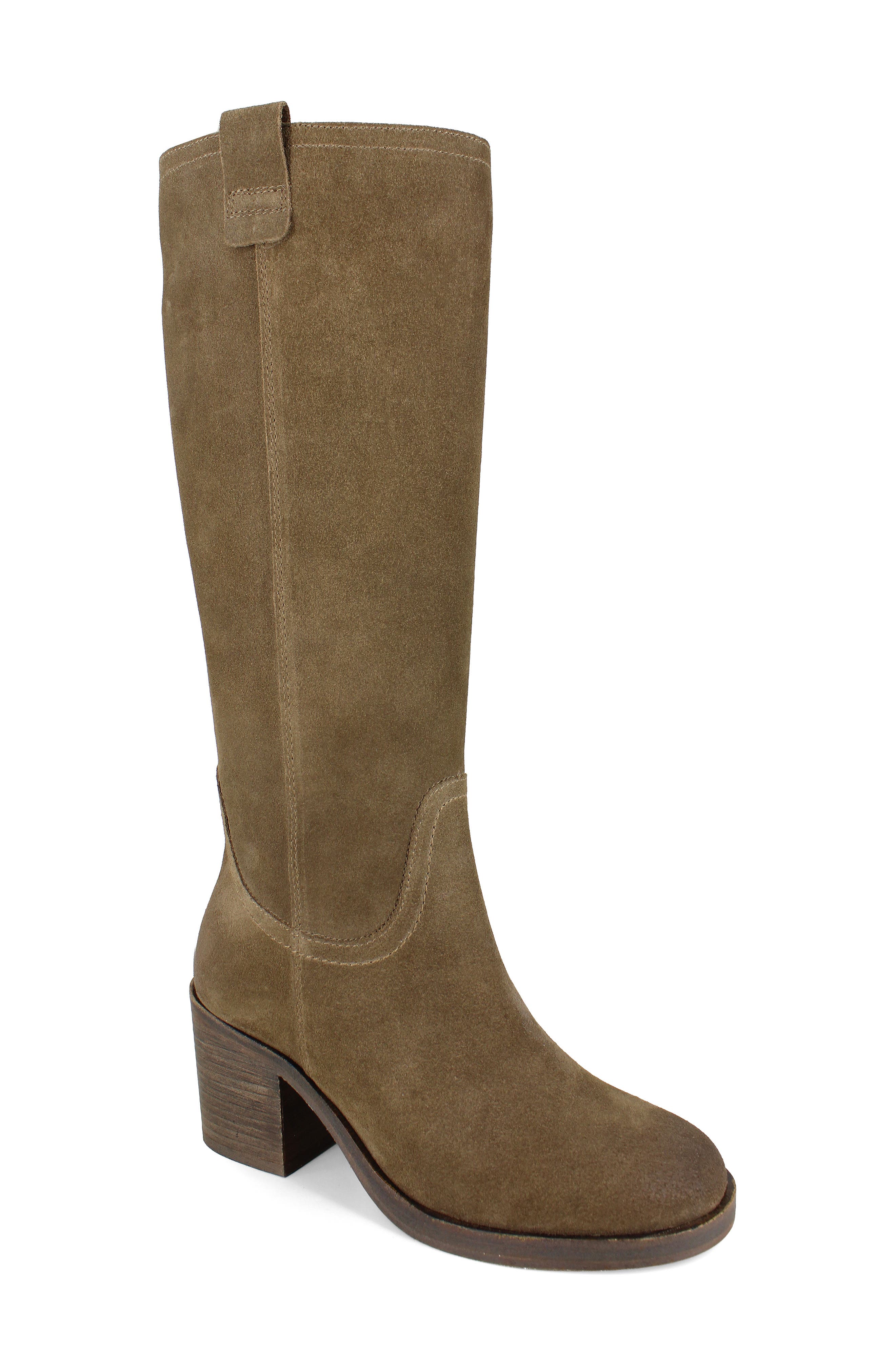 Casper Knee High Block Heel Boot, Main, color, TOBACCO SUEDE