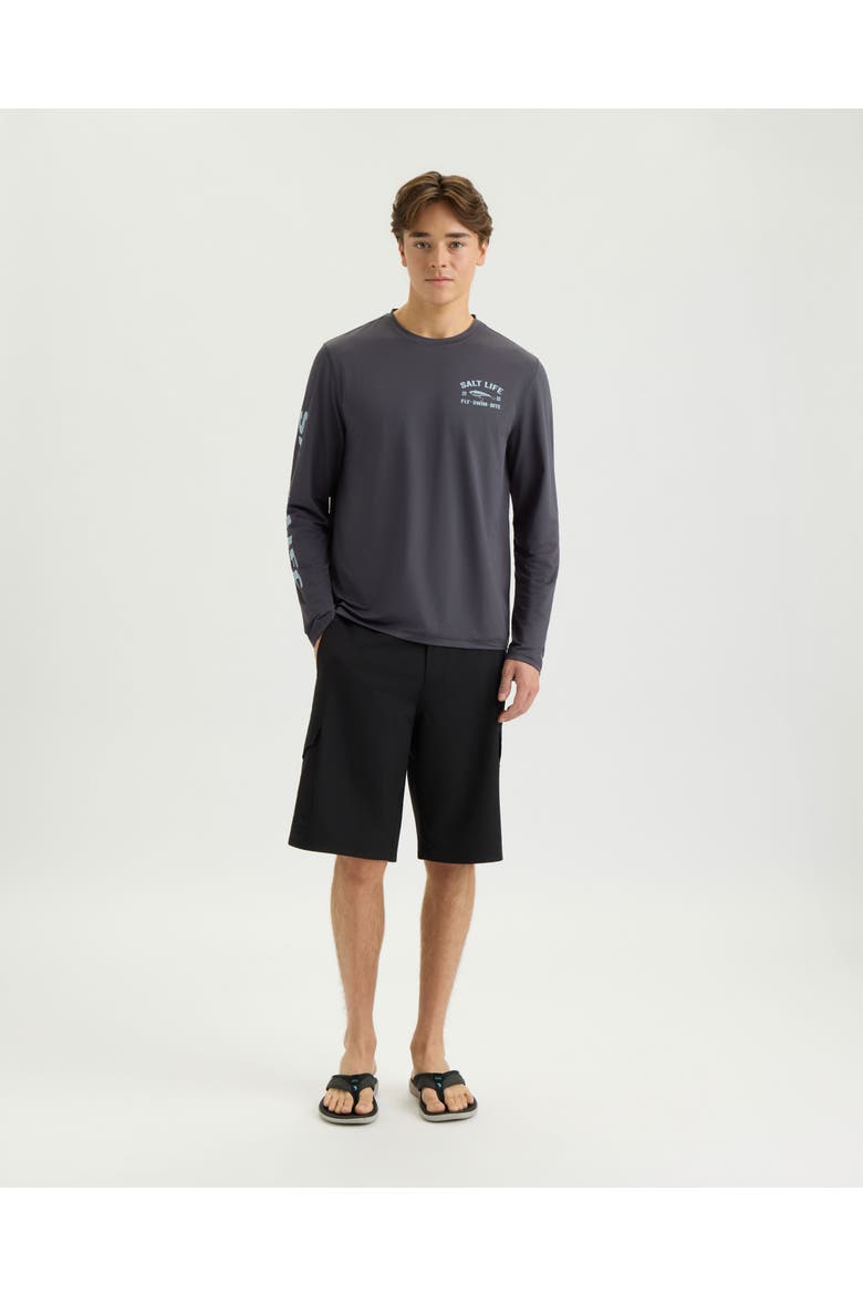 Tactical Trio Long Sleeve  Perforated Mesh Tee, Alternate, color, EBONY