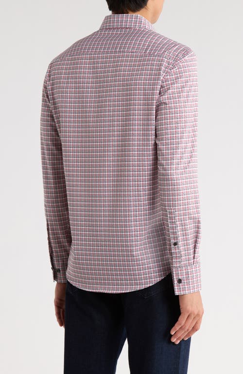 Construct Slim Fit Plaid Stretch Button-up Shirt In Pink