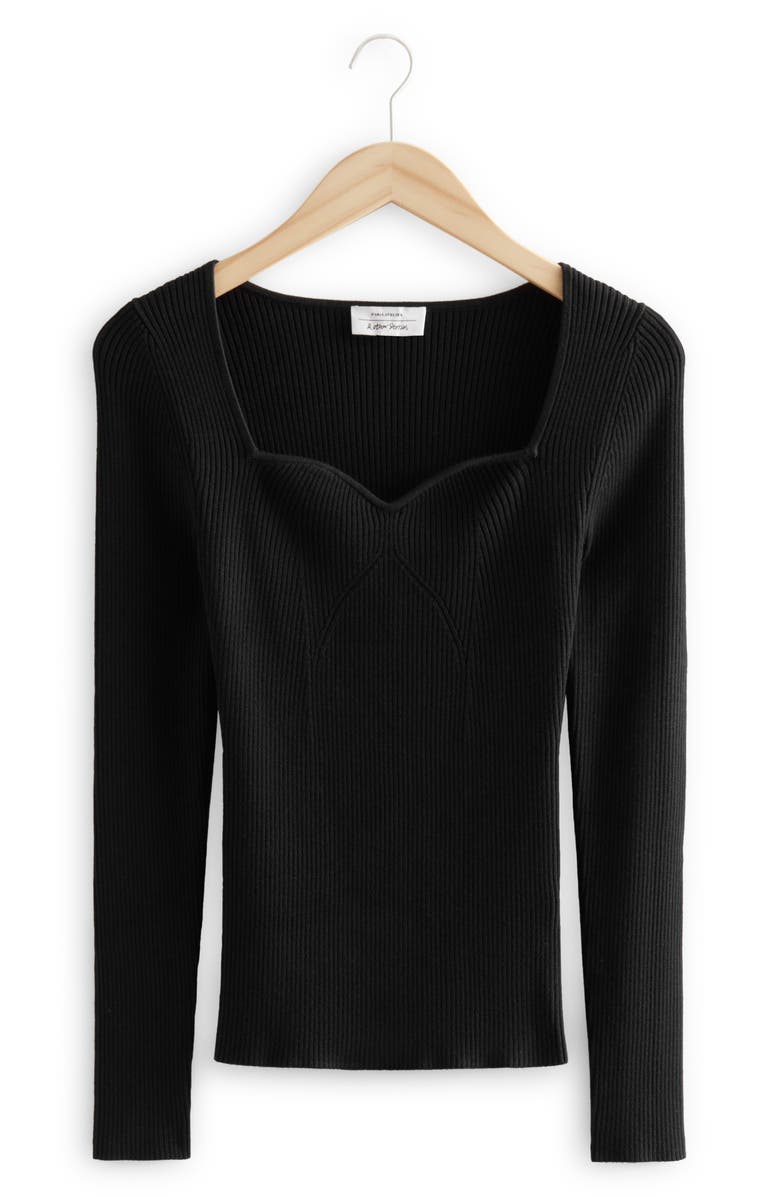 & Other Stories Sweetheart Neck Rib Top, Alternate, color,