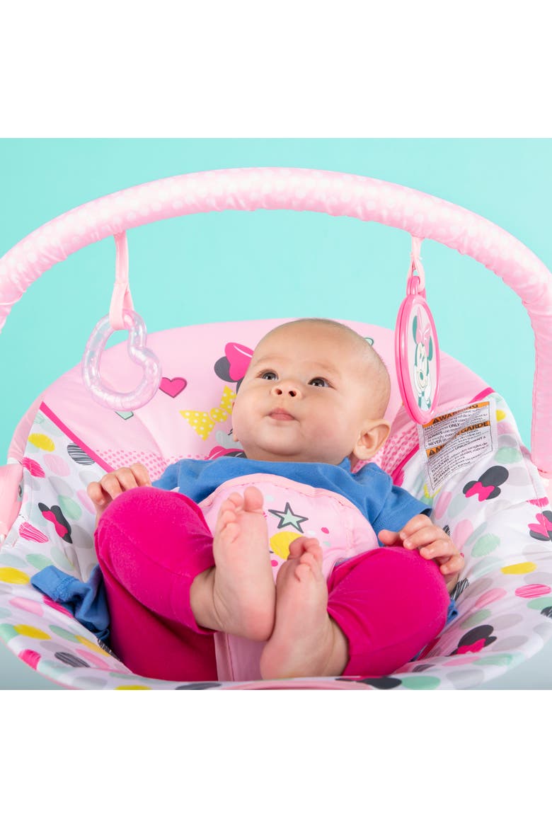 Disney Baby Minnie Mouse Vibrating Baby Bouncer, Alternate, color, Pink