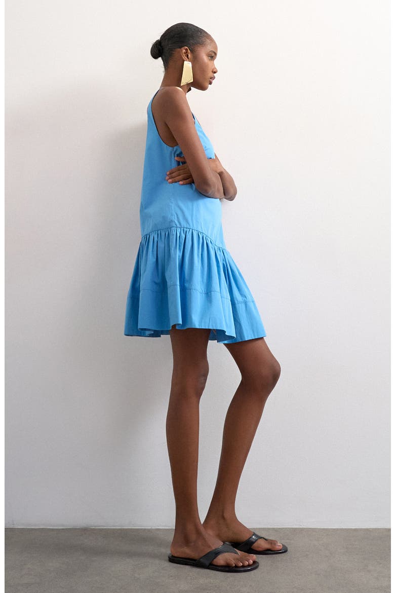 Square Neck Cotton Poplin Dress, Alternate, color, MBLUE