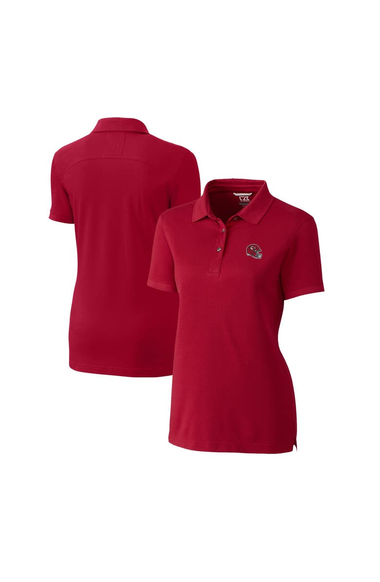 Cutter & Buck Women's Cutter & Buck  Red Kansas City Chiefs Helmet Logo Advantage DryTec Tri-Blend Pique Polo, Alternate, color, 