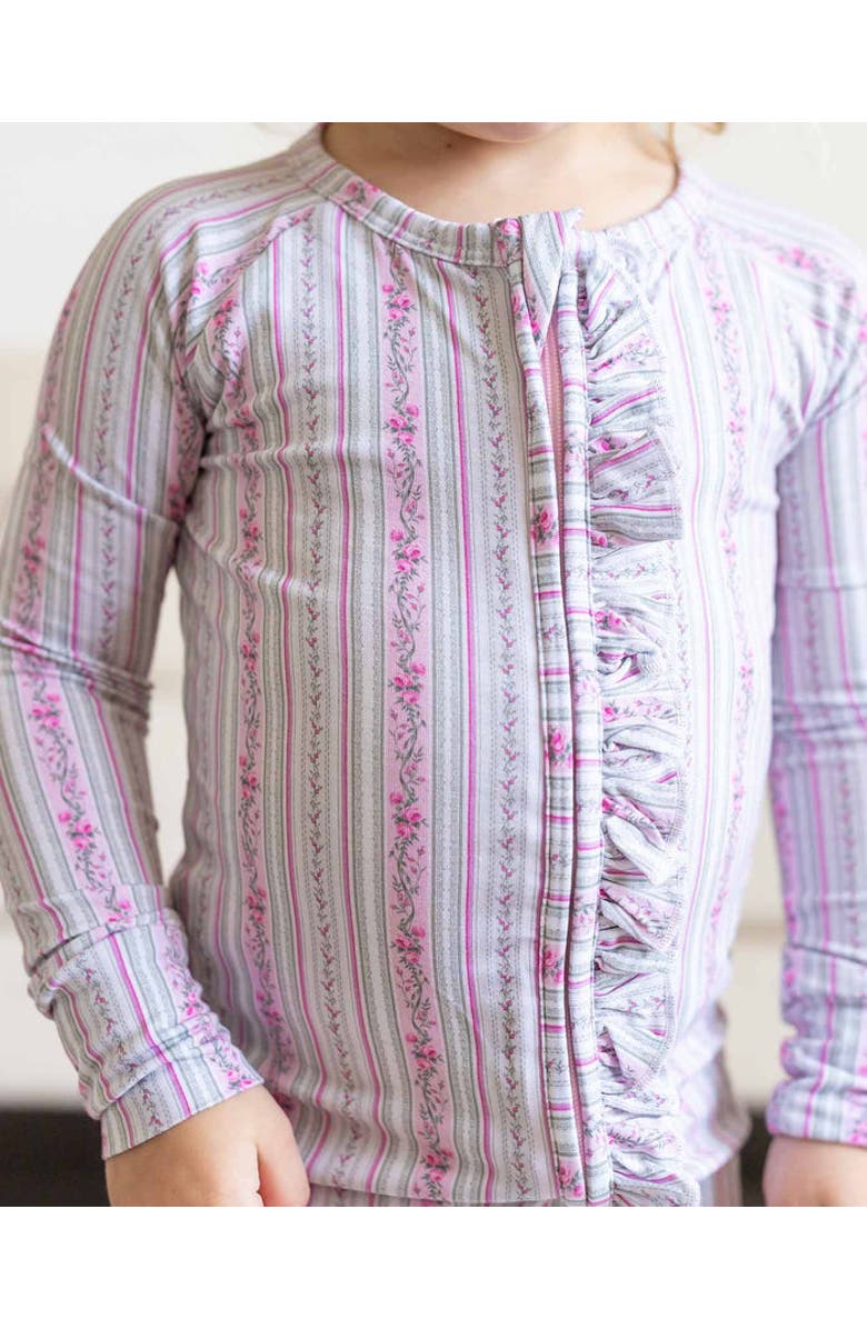 Lev Baby Victorian Floral Ruffled Convertible Romper, Alternate, color, White