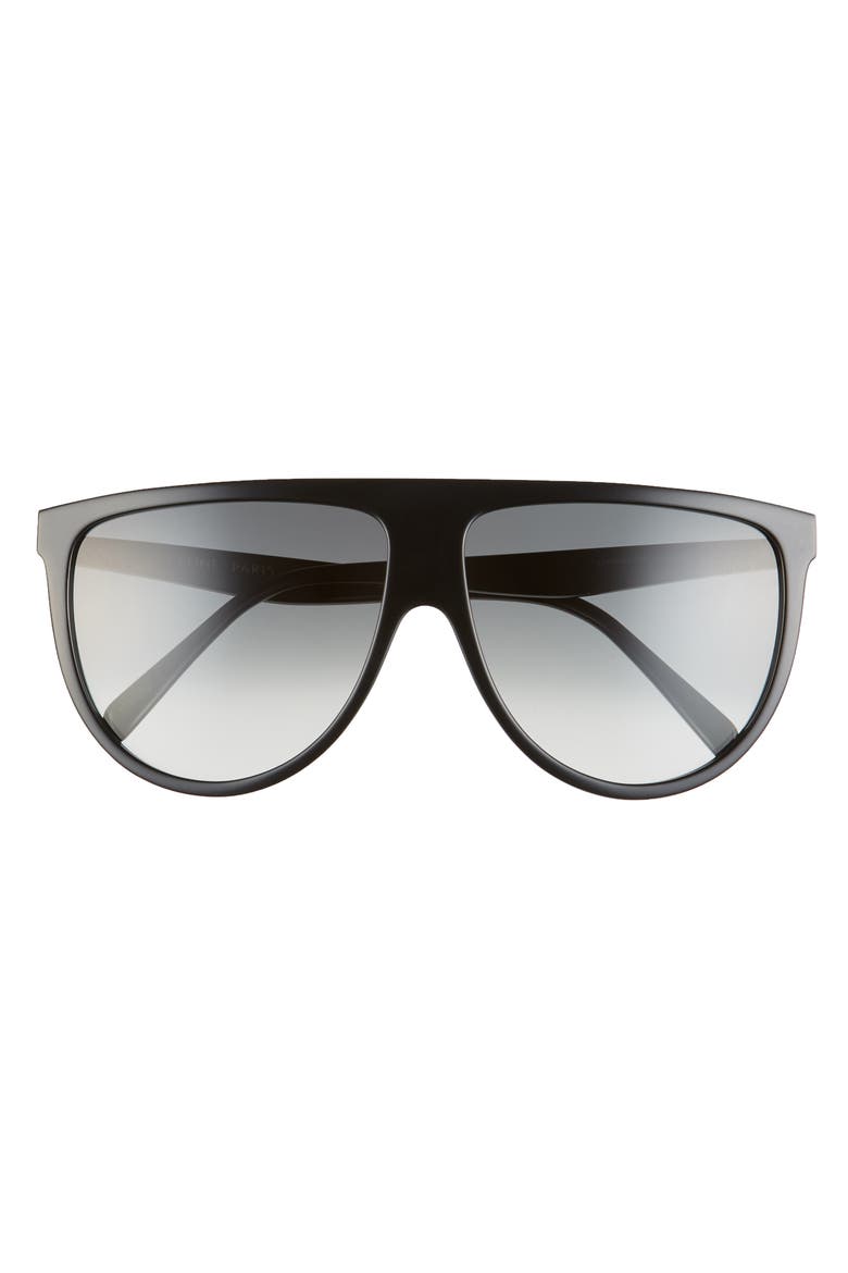 62mm Oversize Aviator Sunglasses, Alternate, color, SHINY BLACK