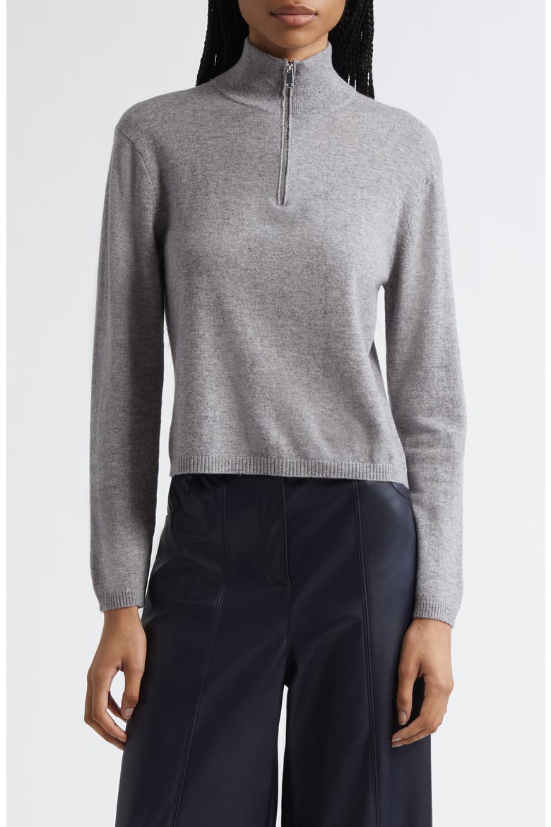Tom Wool & Cashmere Quarter Zip Sweater, Main, color, LIGHT GREY