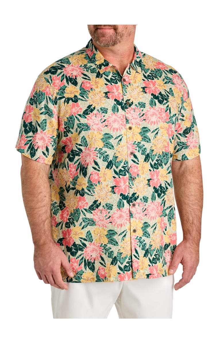 Oak Hill by DXL Big & Tall Floral Sport Shirt V2, Main, color, Multi