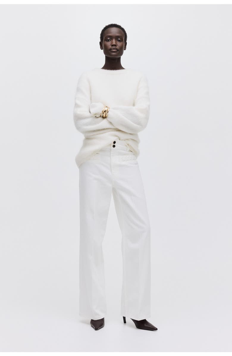 H&M Wide High Jeans, Alternate, color, White