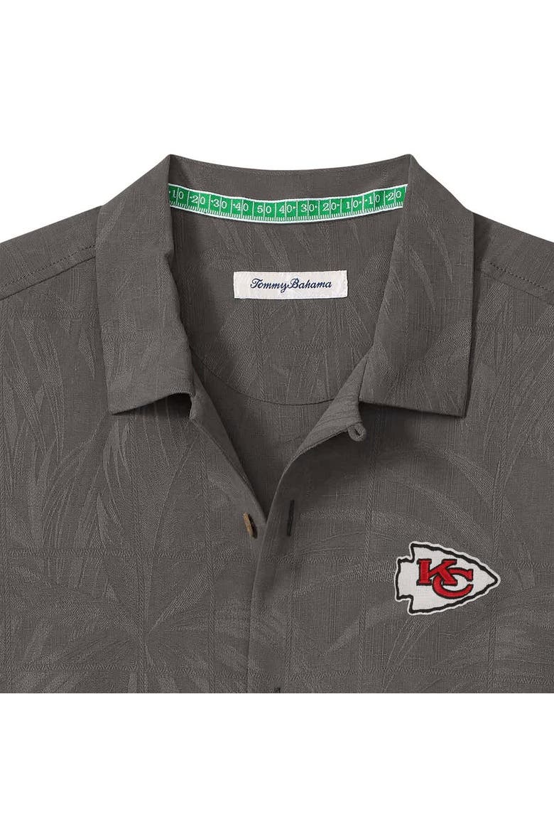Men's Tommy Bahama  Gray Kansas City Chiefs Endzone Paradise COOLMAX Button-Up Shirt, Alternate, color, Gray