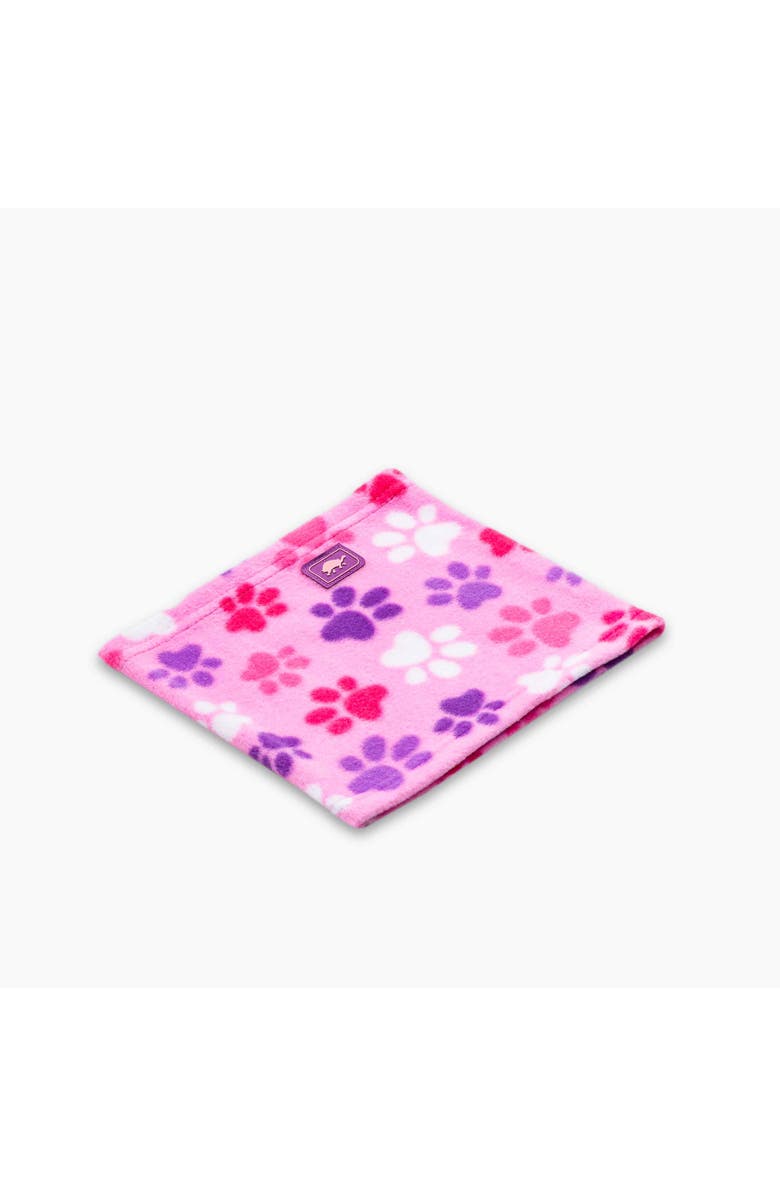 Turtle Fur Kids Playful Prints Fleece Neck Warmer, Alternate, color, Pink Paws