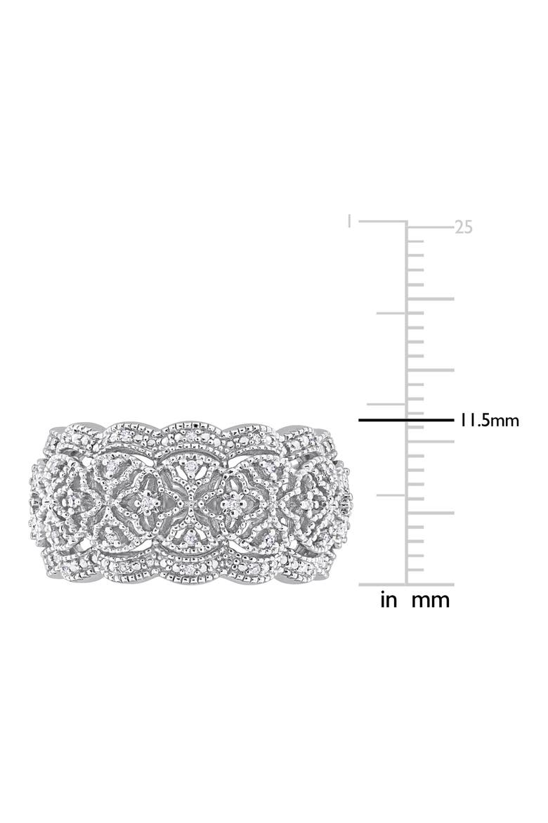 Sterling Silver Diamond Lace Band Ring - 0.018ct, Alternate, color, WHITE