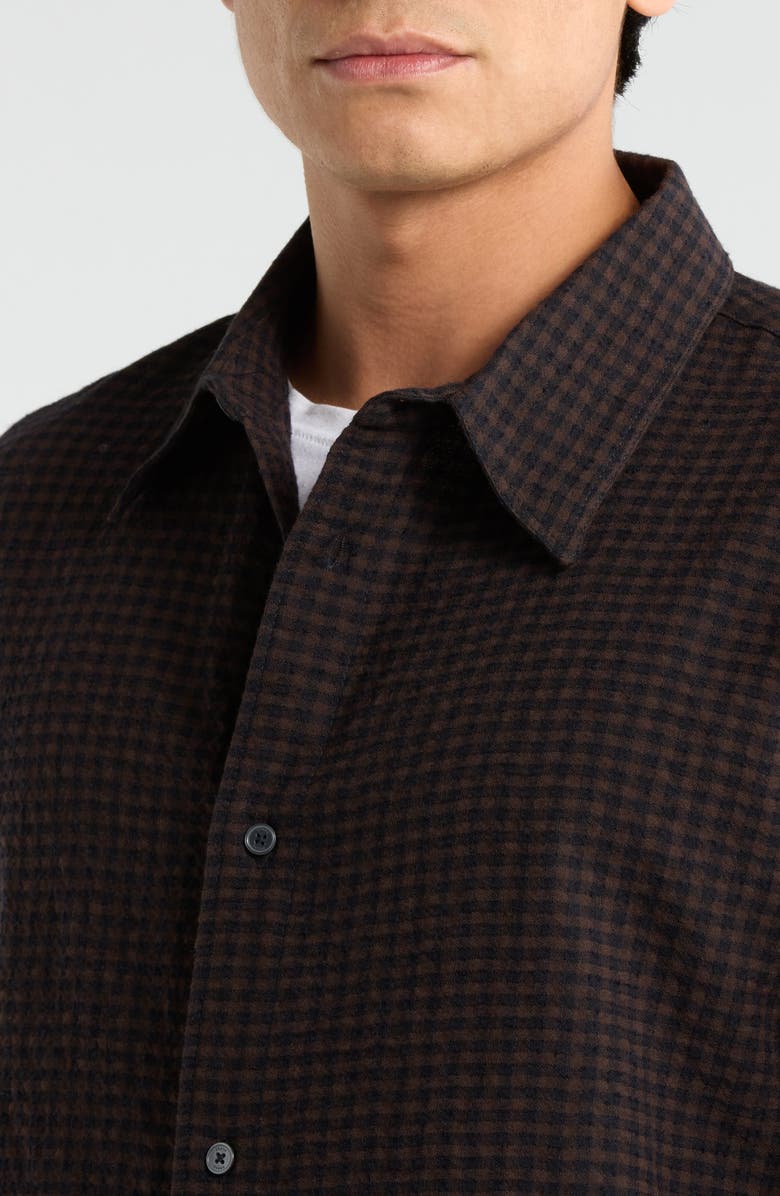 FRAME Check Cotton & Wool Button-Up Shirt, Alternate, color, Navy Check