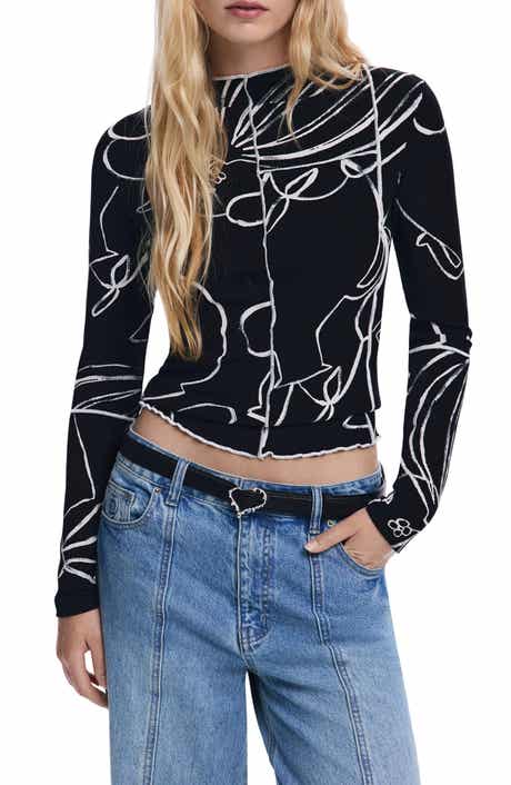 Desigual Long Sleeve Crop T-Shirt
