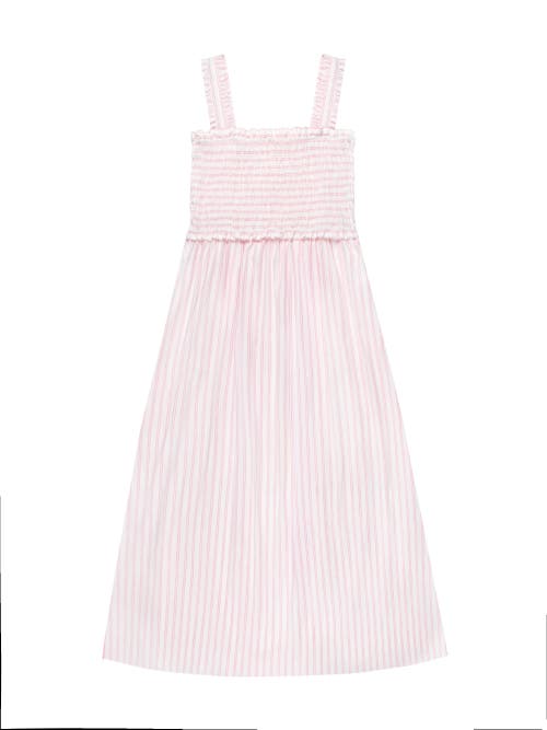 Ro&zo Stripe Shirred Dress In Pink