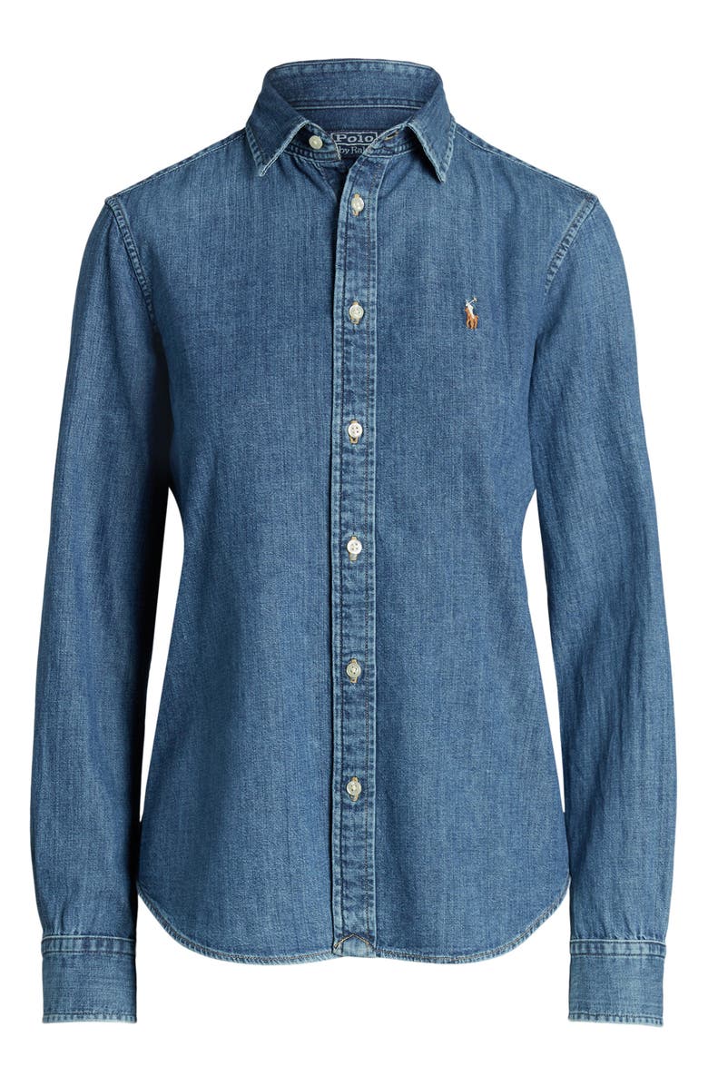 Polo Ralph Lauren Slim Fit Denim Button-Up Shirt, Alternate, color, Merced Wash