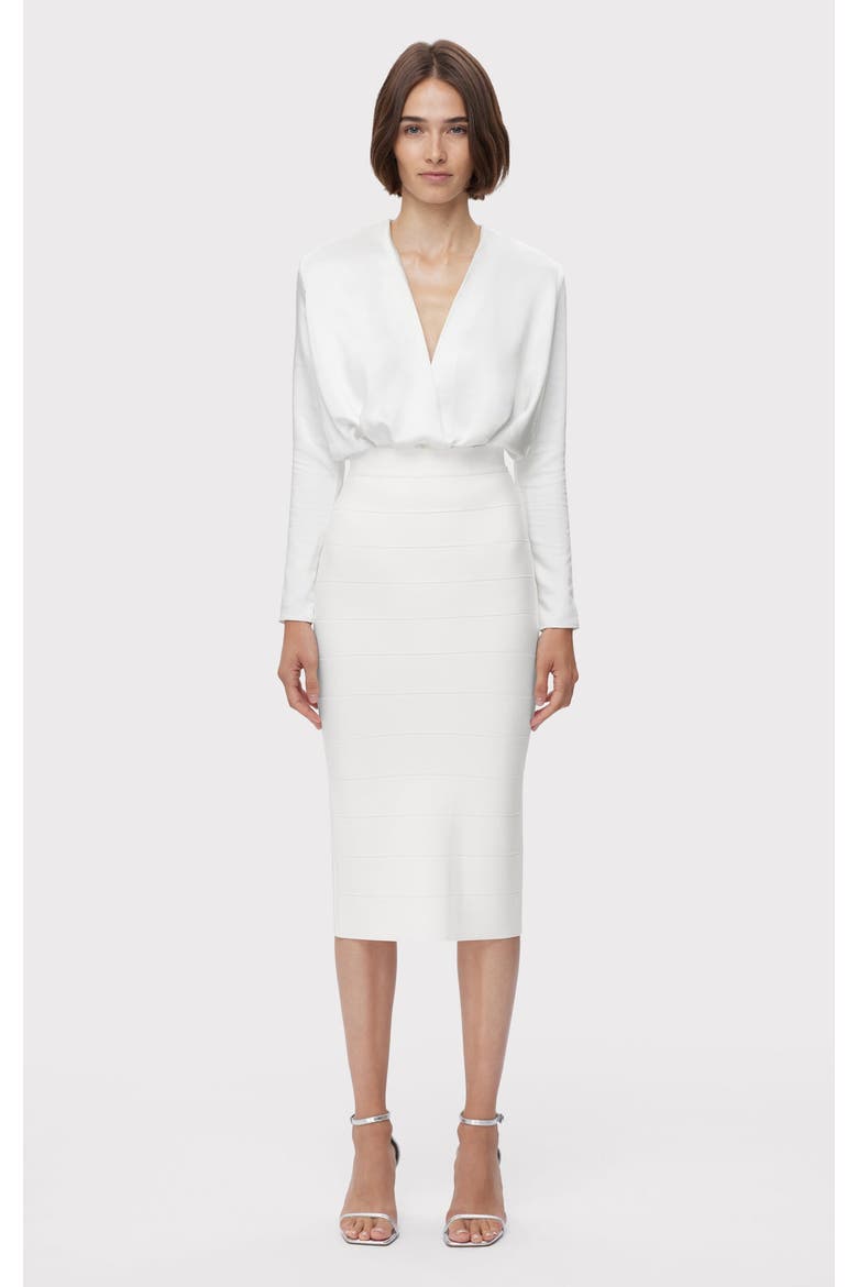 Icon Bandage Pencil Skirt, Main, color, ALABASTER