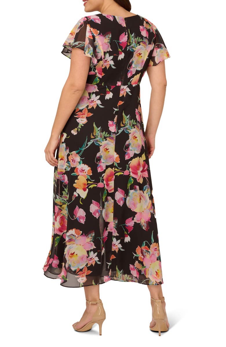 Adrianna Papell Floral Overlay Maxi Jumpsuit, Alternate, color, 