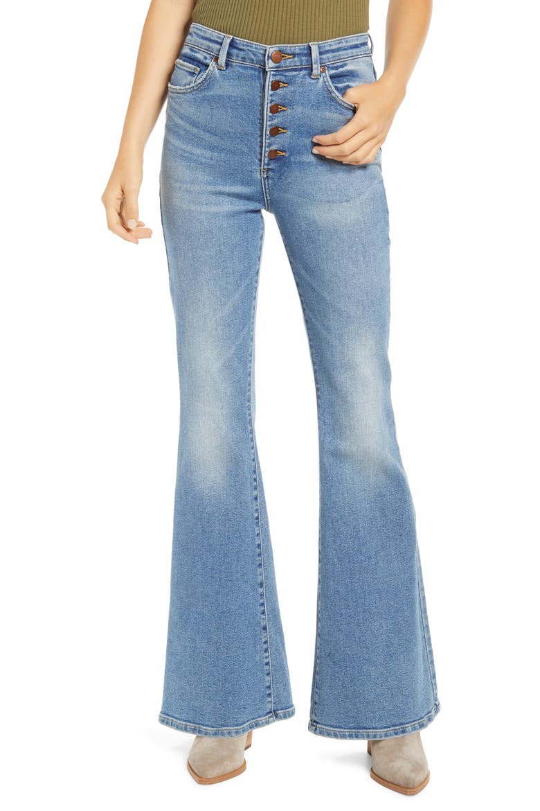High Waist Flare Jeans, Main, color, SALINA