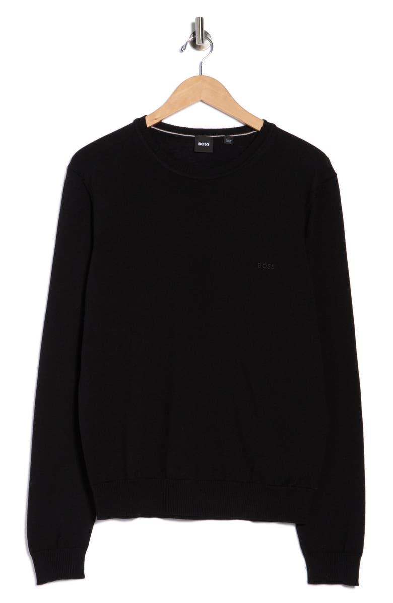 BOSS Bagritte Virgin Wool Sweater, Main, color, Black