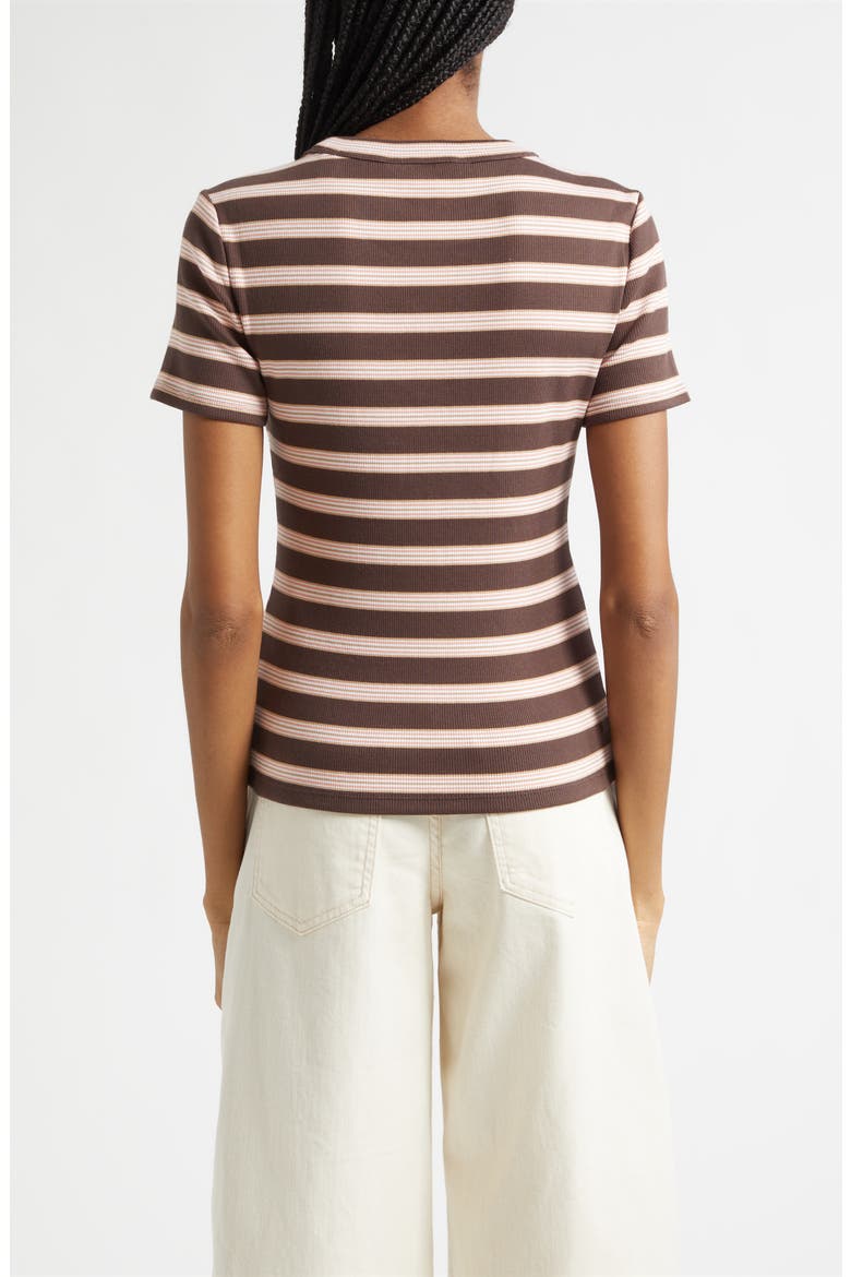 Pruitt Stripe Rib T-Shirt, Alternate, color, BROWN STRIPE