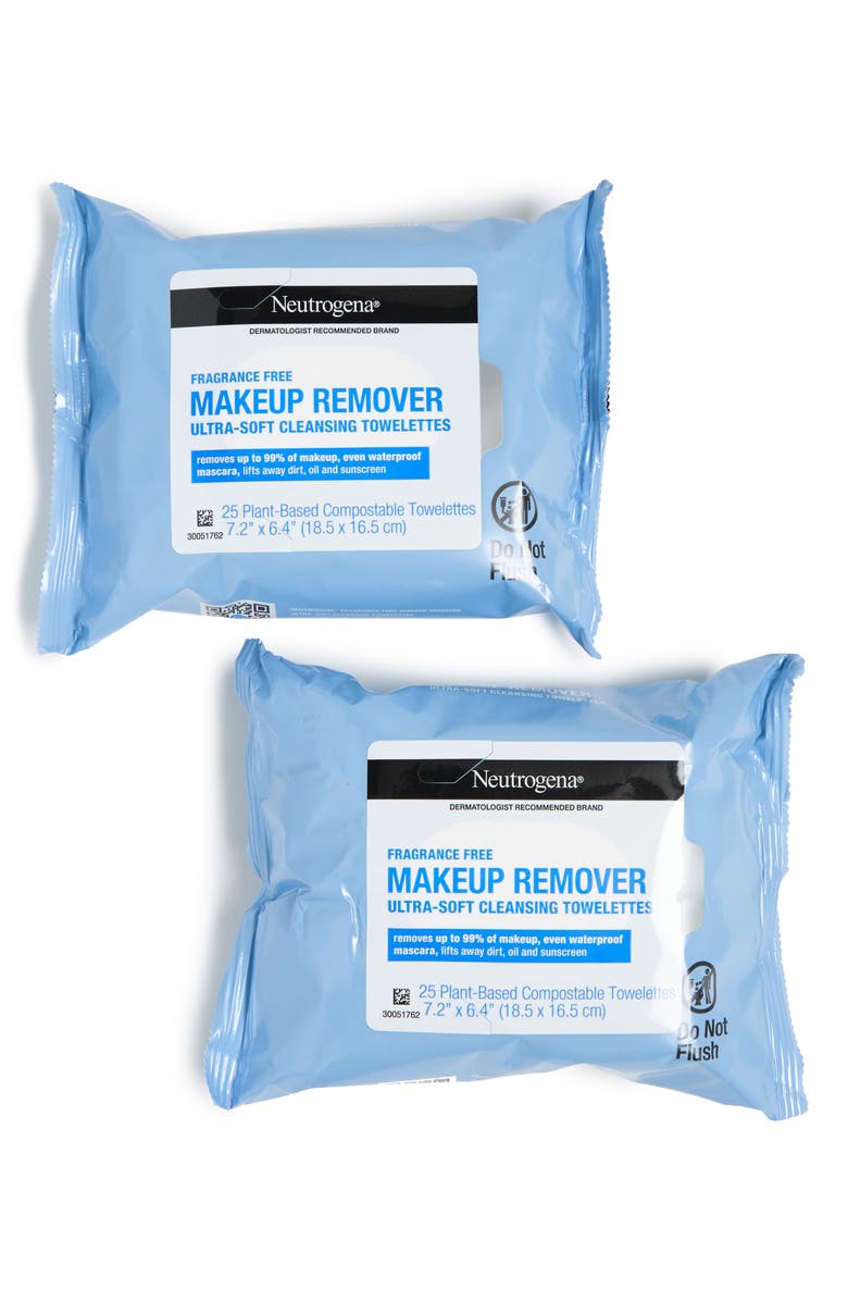 NEUTROGENA Makeup Remover Cleansing Towelettes - Pack of 2, Main, color, 