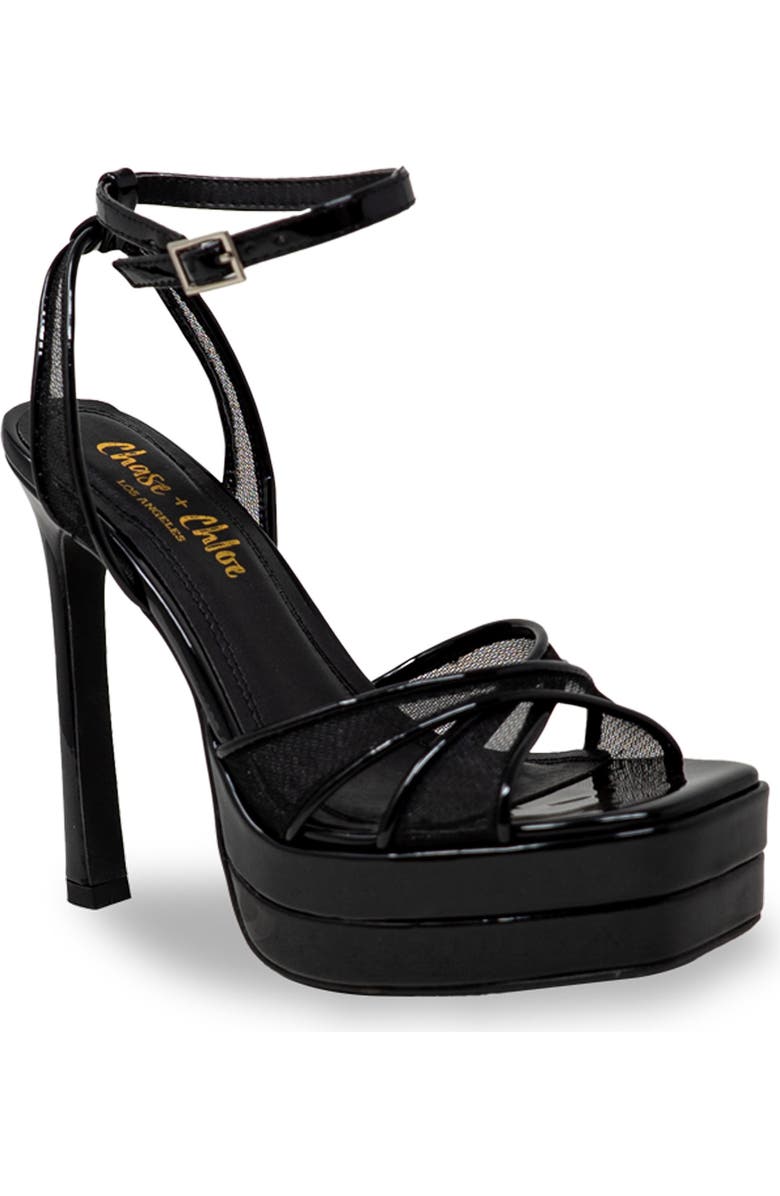 CHASE AND CHLOE Talsa Platform Sandal, Main, color, Black Patent