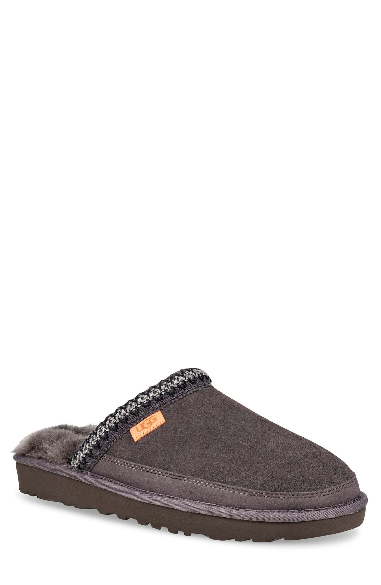 Tasman Genuine Shearling Slipper, Main, color, DARK GREY
