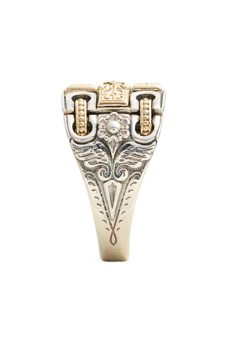 Kleos Wide Engraved Ring, Alternate, color, SILVER/ GOLD