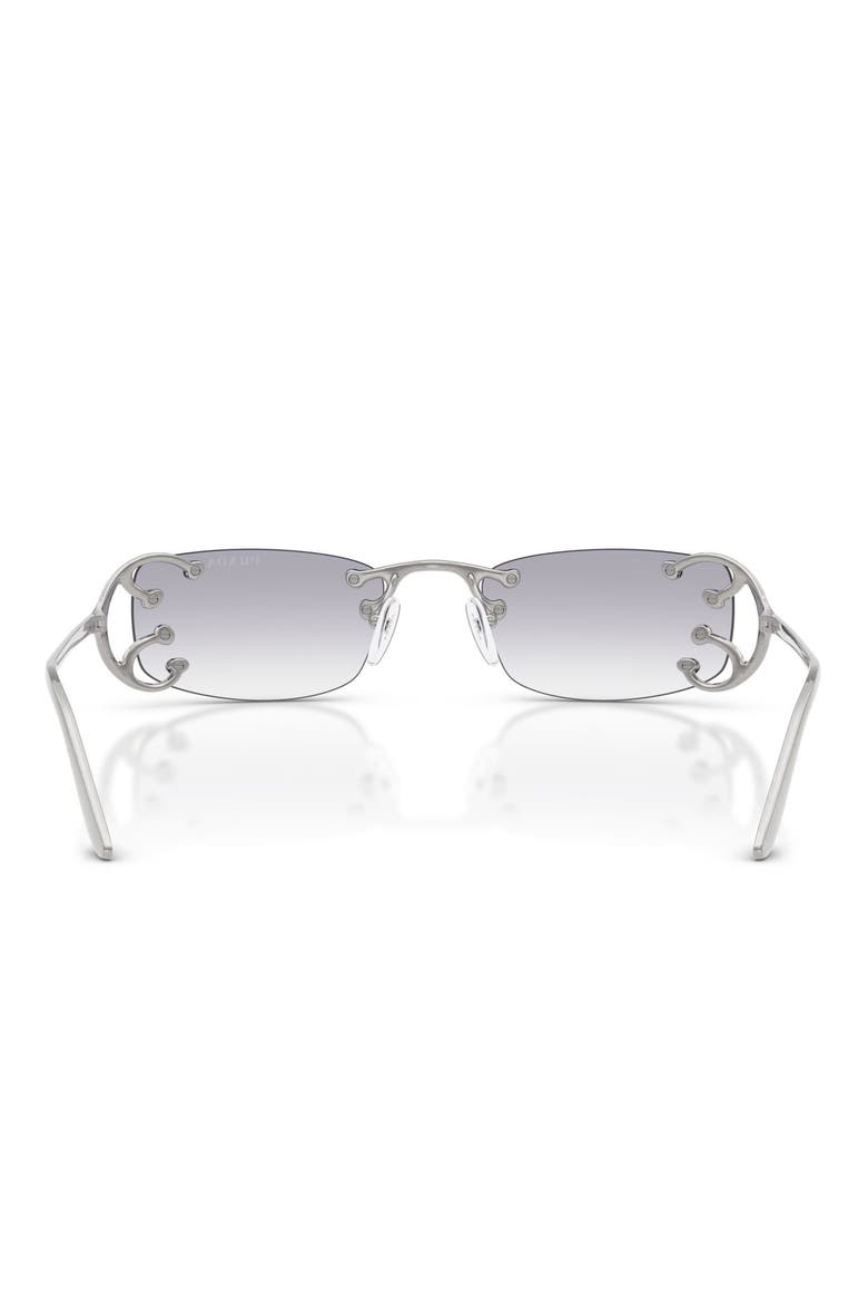 52mm Gradient Rectangular Sunglasses, Alternate, color, ARGENTO NOUVEAU / CLEAR GREY