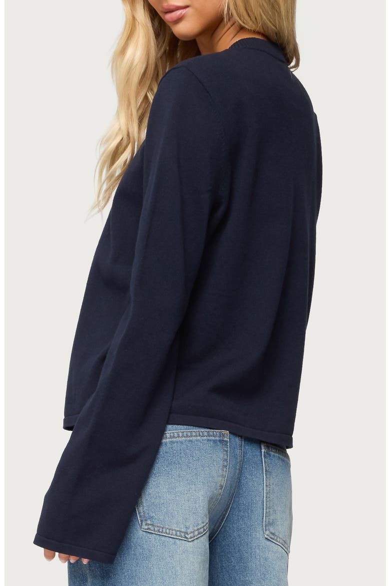 Jenie Split Front Cardigan, Alternate, color, NAVY