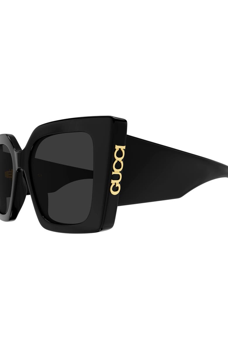 Gucci 51mm Butterfly Sunglasses, Alternate, color, Black