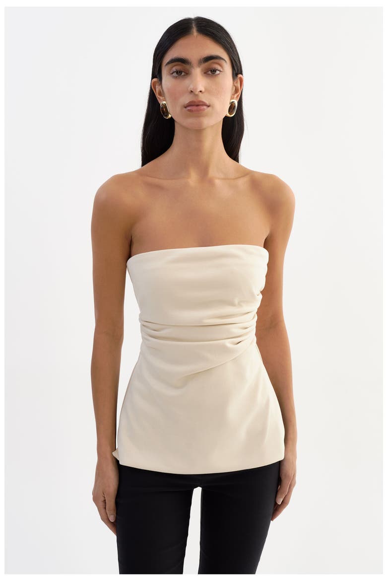 Laia | Faux Suede Bustier, Alternate, color, Opal