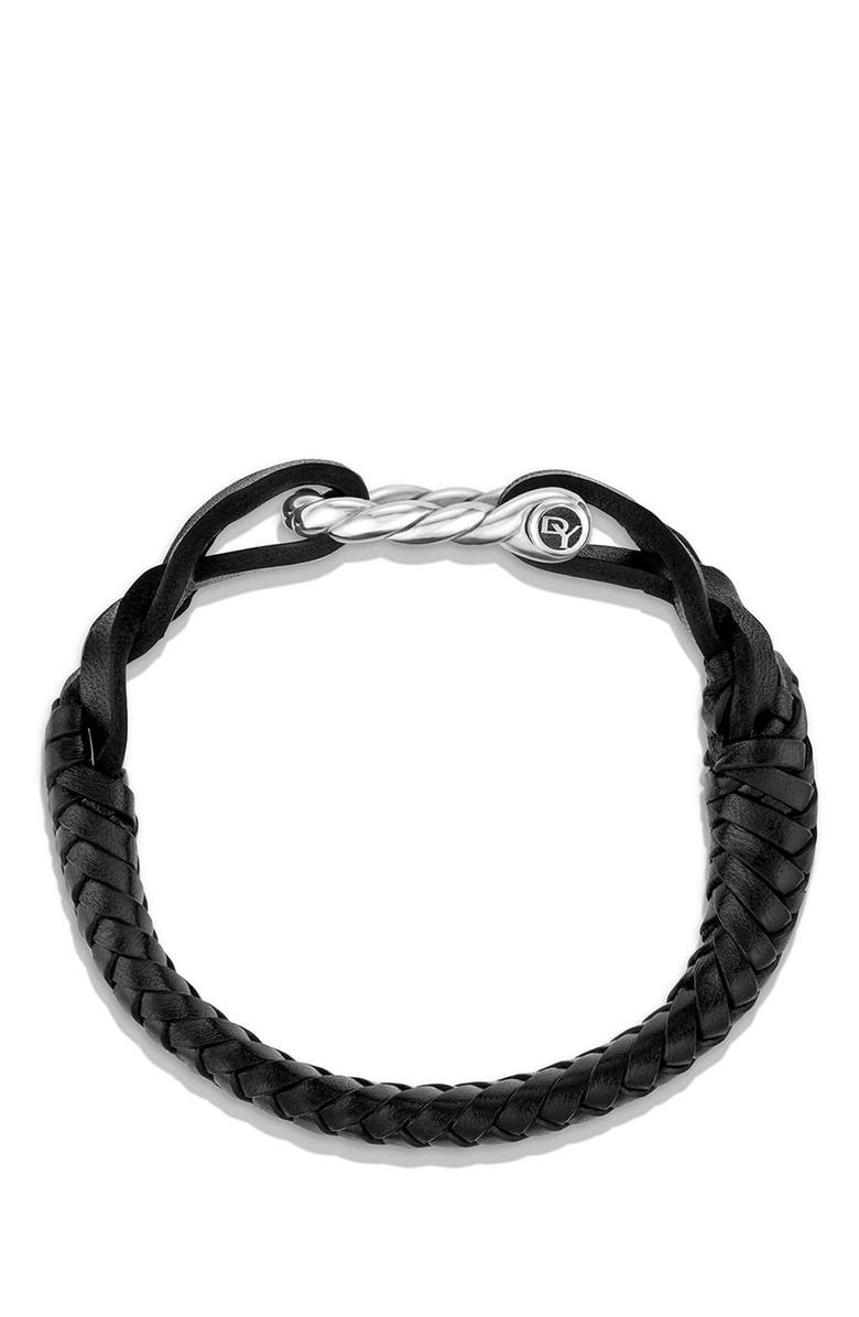 David Yurman Maritime Leather Woven Shackle Bracelet, Alternate, color, 