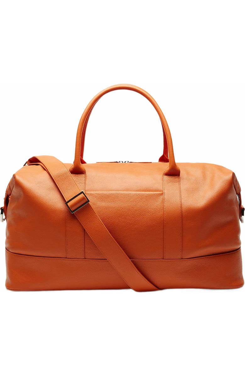 Want Les Essentiels Kelowna Pebble-Grained Leather Weekender Bag, Alternate, color, Orange