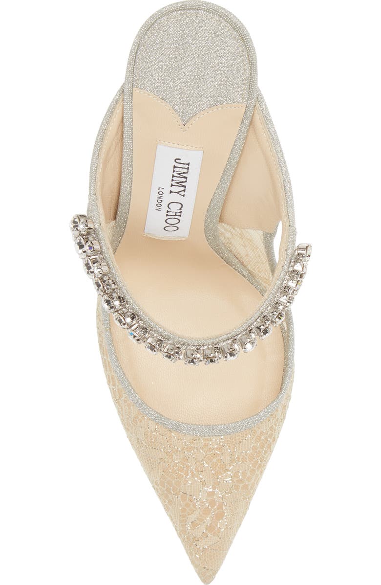 Jimmy Choo Bing Crystal Embellished Metallic Lace Mule, Alternate, color,