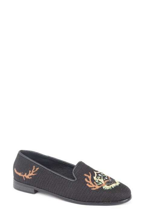 Antler Crest Needlepoint Loafer (Women)
