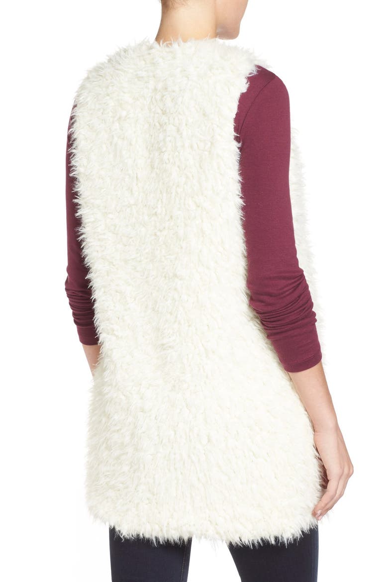 'Mac' Faux Fur Vest, Alternate, color, IVORY
