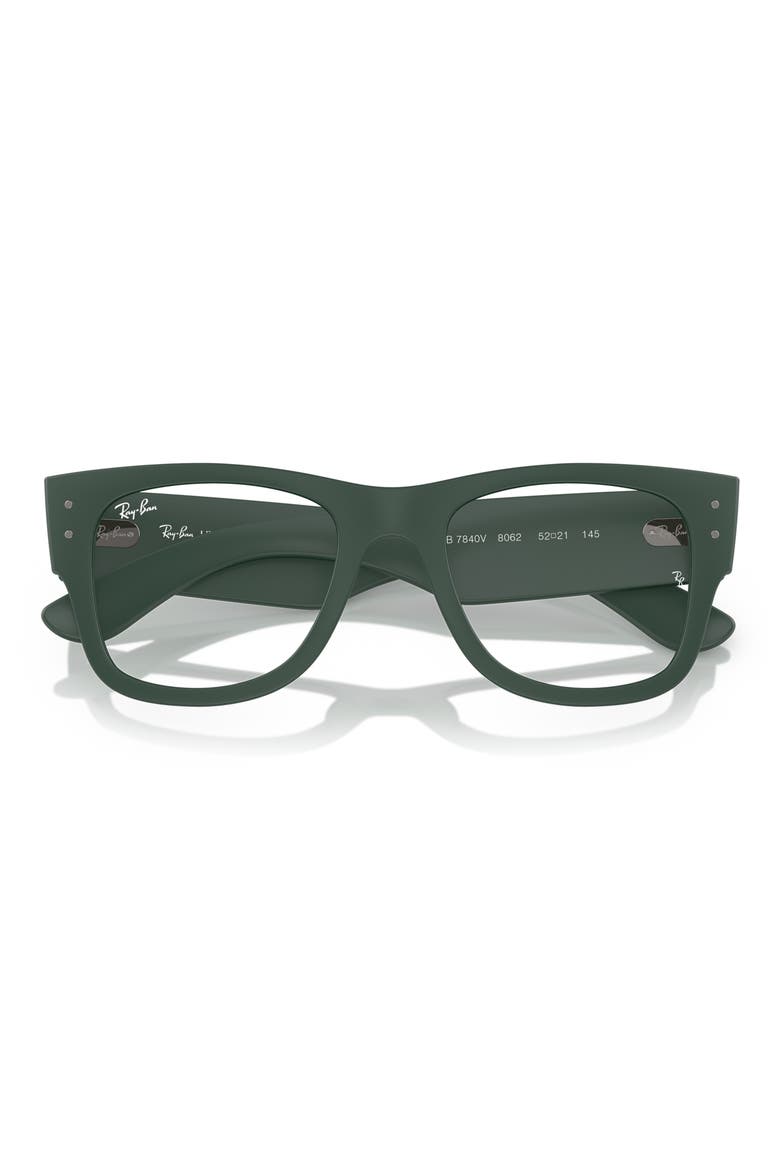 Mega Wayfarer Liteforce 50mm Rectangular Optical Glasses, Alternate, color, GREEN