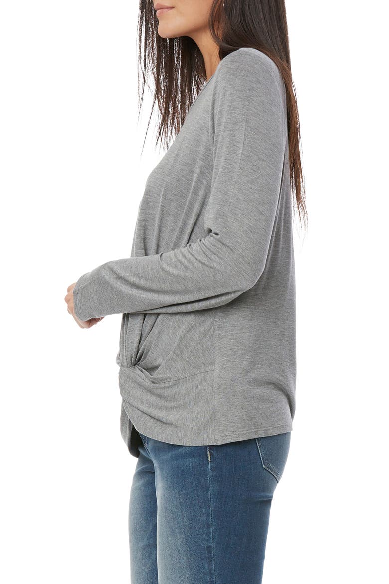 Twist Knot Top, Alternate, color, HEATHER GREY